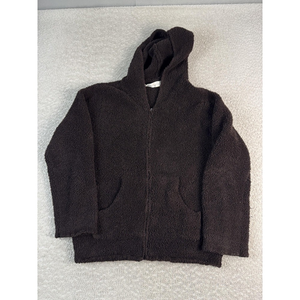 Barefoot Dreams Hoodie Womens Large Brown CozyChic Zip Jacket Style 514 Plush
